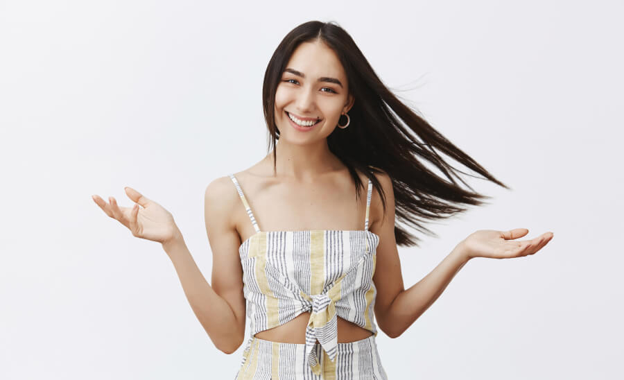 ロングヘアで女性らしさを最大限に